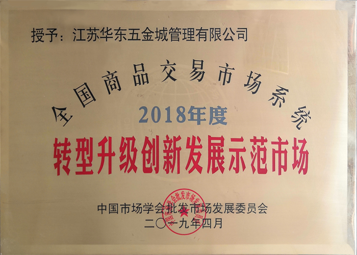 2018年度&nbsp;全國(guó)商品交易市場(chǎng)系統(tǒng)轉(zhuǎn)型升級(jí)創(chuàng)新發(fā)展示范市場(chǎng)